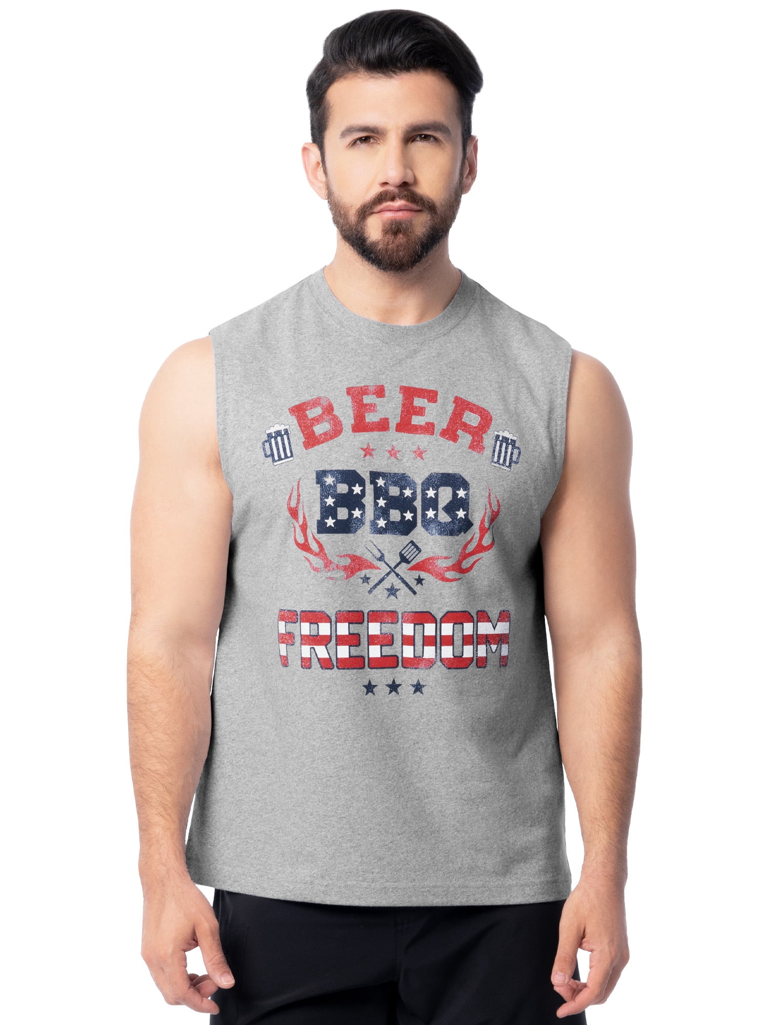 Way to Celebrate Americana Boys’ Graphic Muscle Tank – Husky Sizes 4-18