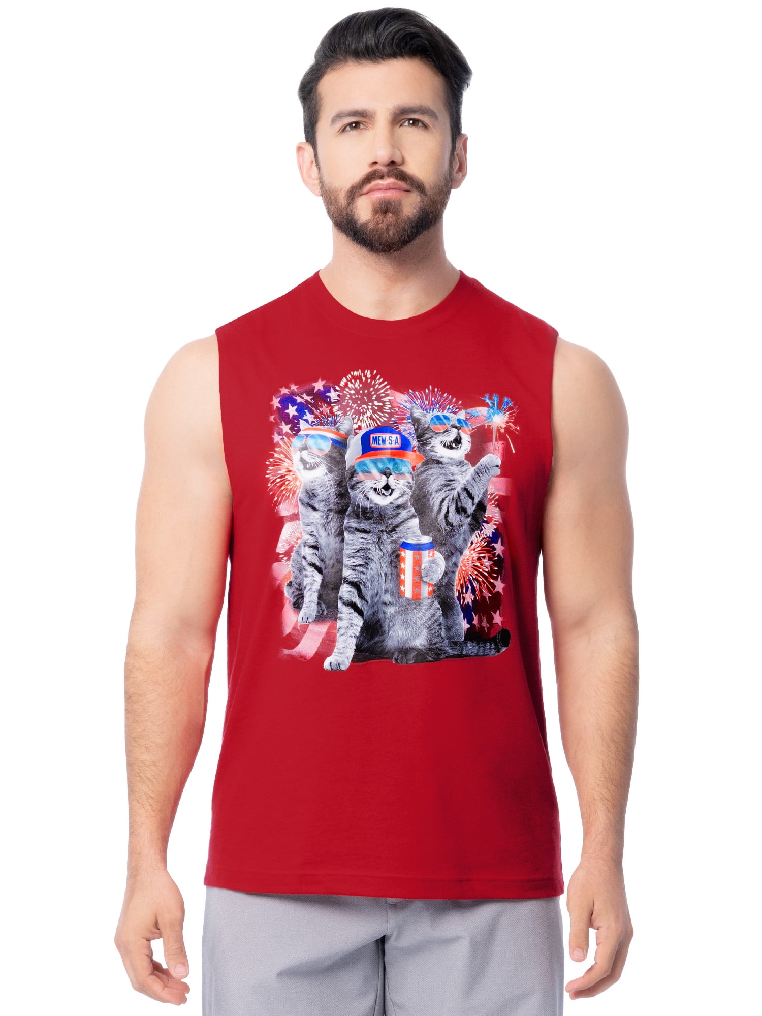 Way to Celebrate Men's & Big Men's 4th of July Americana Graphic Muscle Tank, Sizes S-5XL