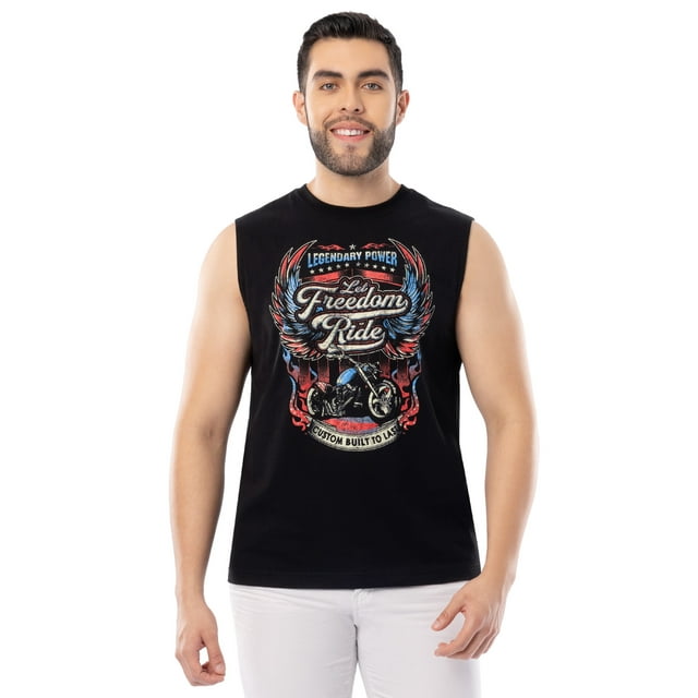 Way to Celebrate Men's & Big Men's 4th of July Freedom Rider Graphic Muscle Tank, Sizes S-3XL