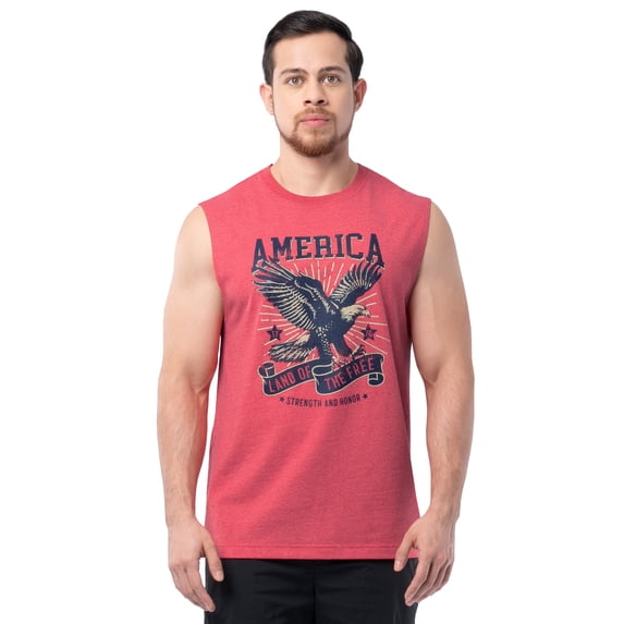 Way to Celebrate Men's 4th of July Americana Graphic Muscle Shirt Tank Top, Sizes XS-5XL