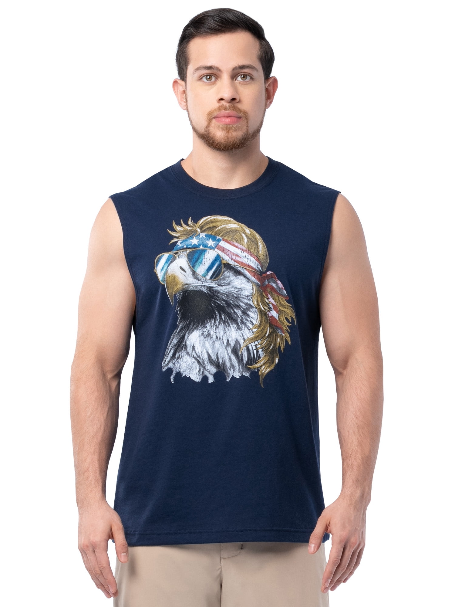 Way to Celebrate Men's 4th of July Americana Graphic Muscle Shirt Tank Top, Sizes XS-5XL