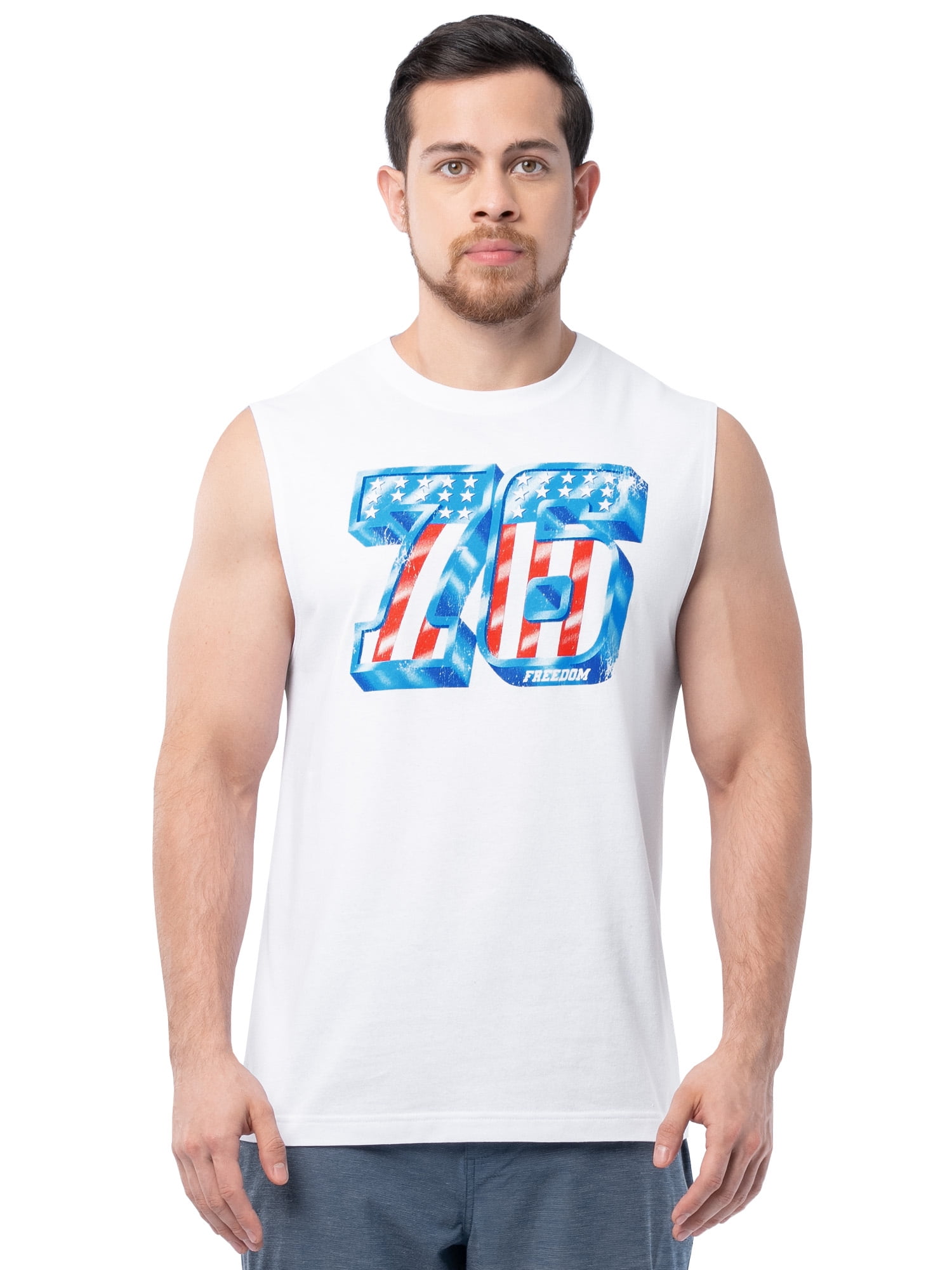 Way to Celebrate Men's 4th of July Americana Graphic Muscle Shirt Tank Top, Sizes XS-5XL