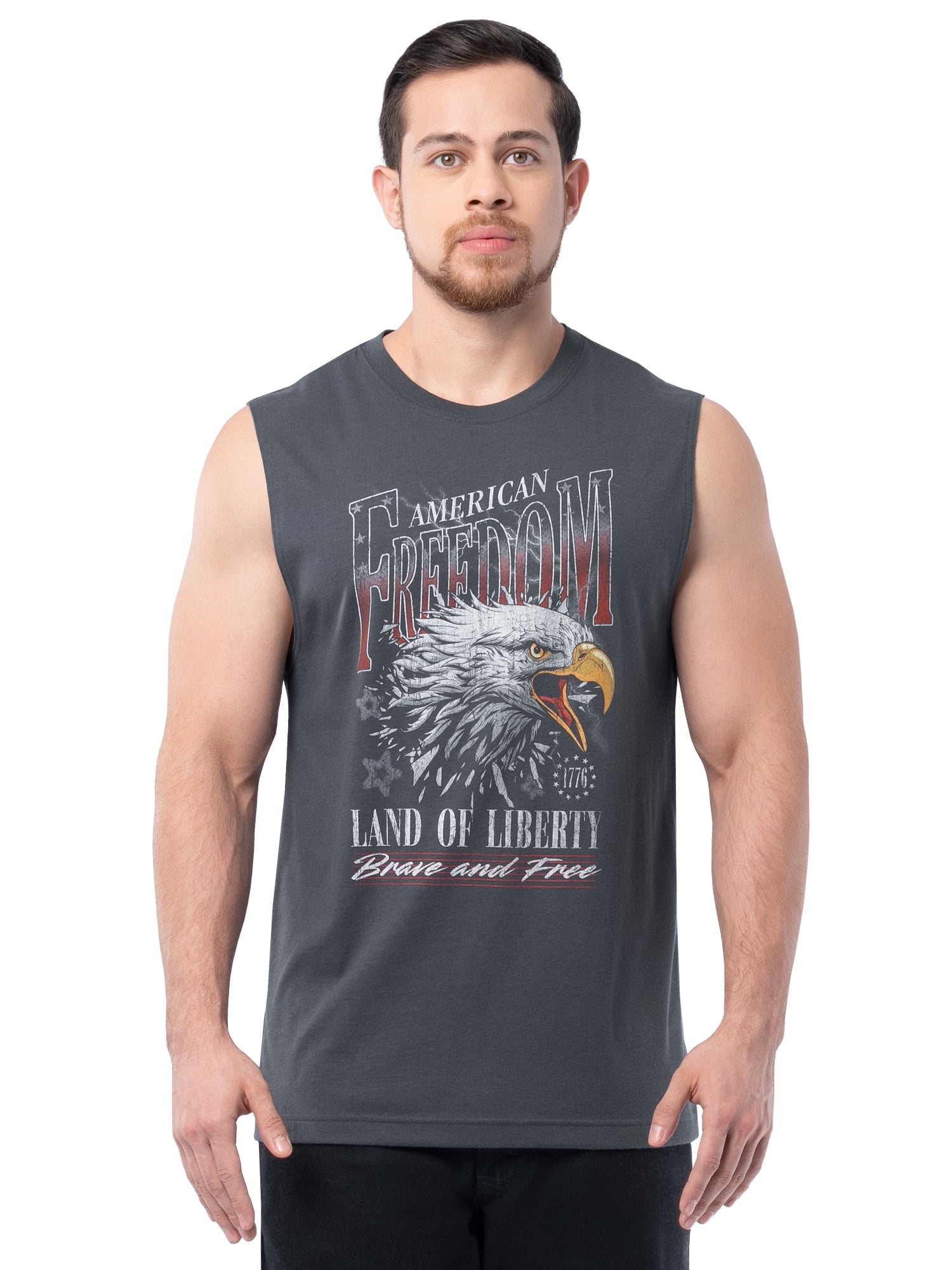 Way to Celebrate Men's 4th of July Americana Graphic Muscle Shirt Tank Top, Sizes XS-5XL
