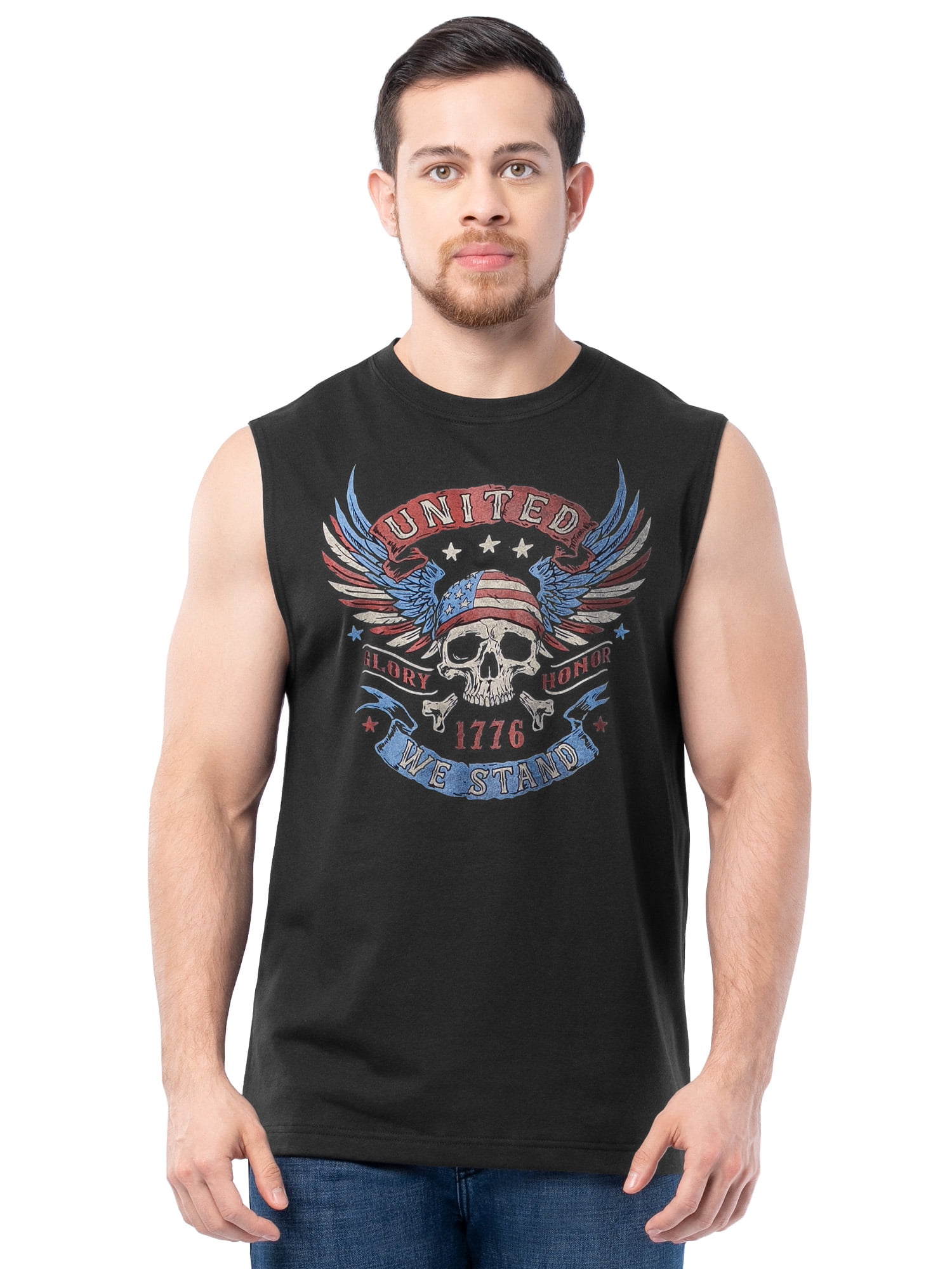 Way to Celebrate Men's 4th of July Americana Graphic Muscle Shirt Tank Top, Sizes XS-5XL
