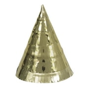 Way to Celebrate! Mini Fringe Foil Gold Party Hats, 4ct