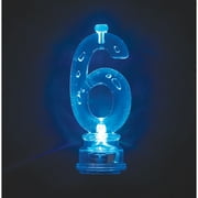 Multicolor Number 6 Flashing Birthday Candle Holder and Candles Set, 5 Pieces, by Way To Celebrate