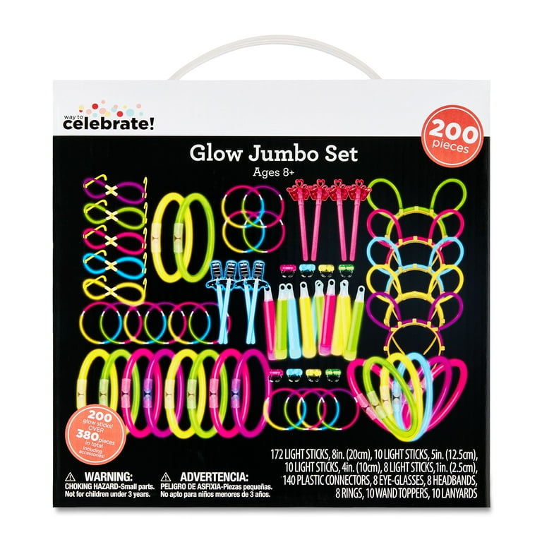 Way To Celebrate Multicolor Glow Party Favors Set, 200 Pieces with