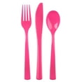 thumbnail image 1 of Disposable Plastic Cutlery Set, Neon Pink, 24 Pieces, by Way To Celebrate, 1 of 7