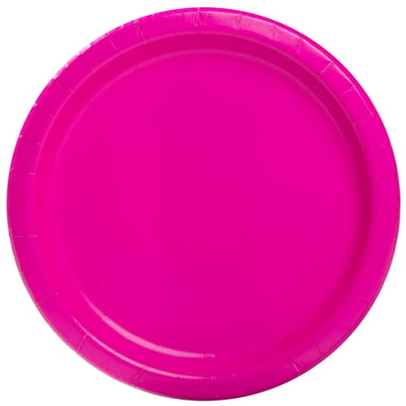 (6 pack) Disposable Paper Plates, 9", Neon Pink, 20 Pieces, by Way To Celebrate