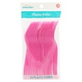 thumbnail image 1 of Disposable Plastic Forks, Neon Pink, 24 Count, by Way To Celebrate, 1 of 9