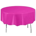 thumbnail image 1 of Way to Celebrate! Neon Pink Plastic Tablecloth, Round, 84in, 2ct, 1 of 3