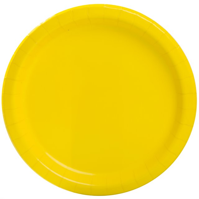 Way to Celebrate! Neon Yellow Paper Dinner Plates, 9in, 20ct