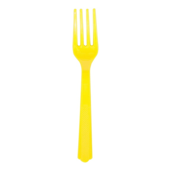 Disposable Plastic Forks, Neon Yellow, 24 Count, by Way To Celebrate