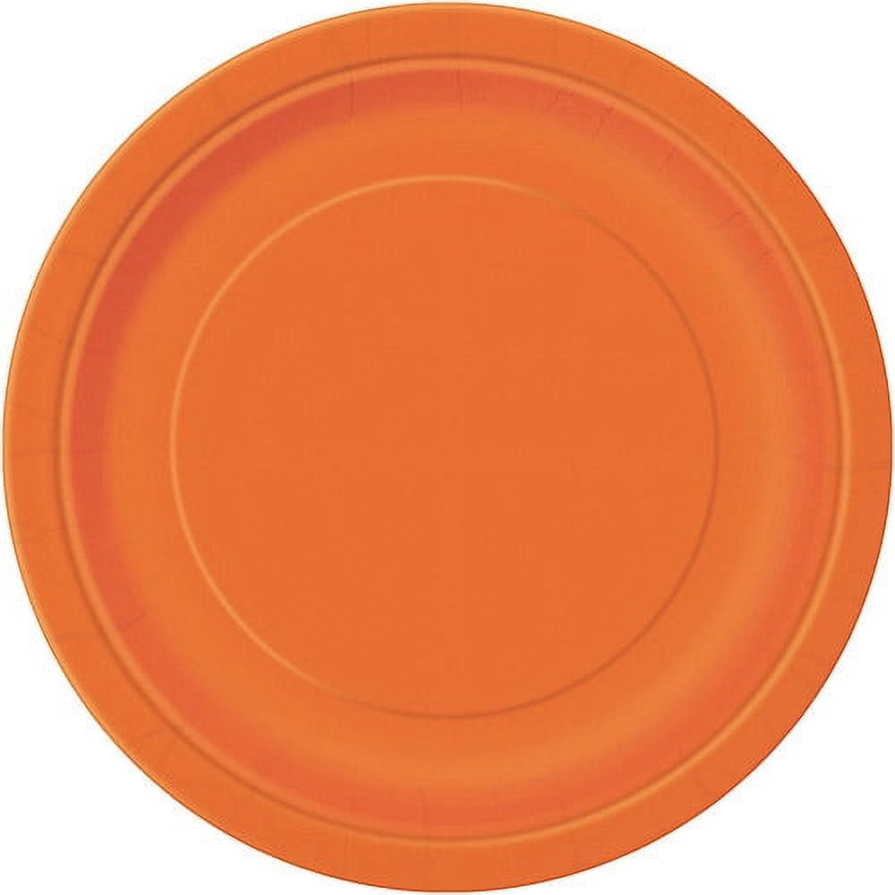 Way to Celebrate! Orange Paper Dessert Plates, 7in, 24ct