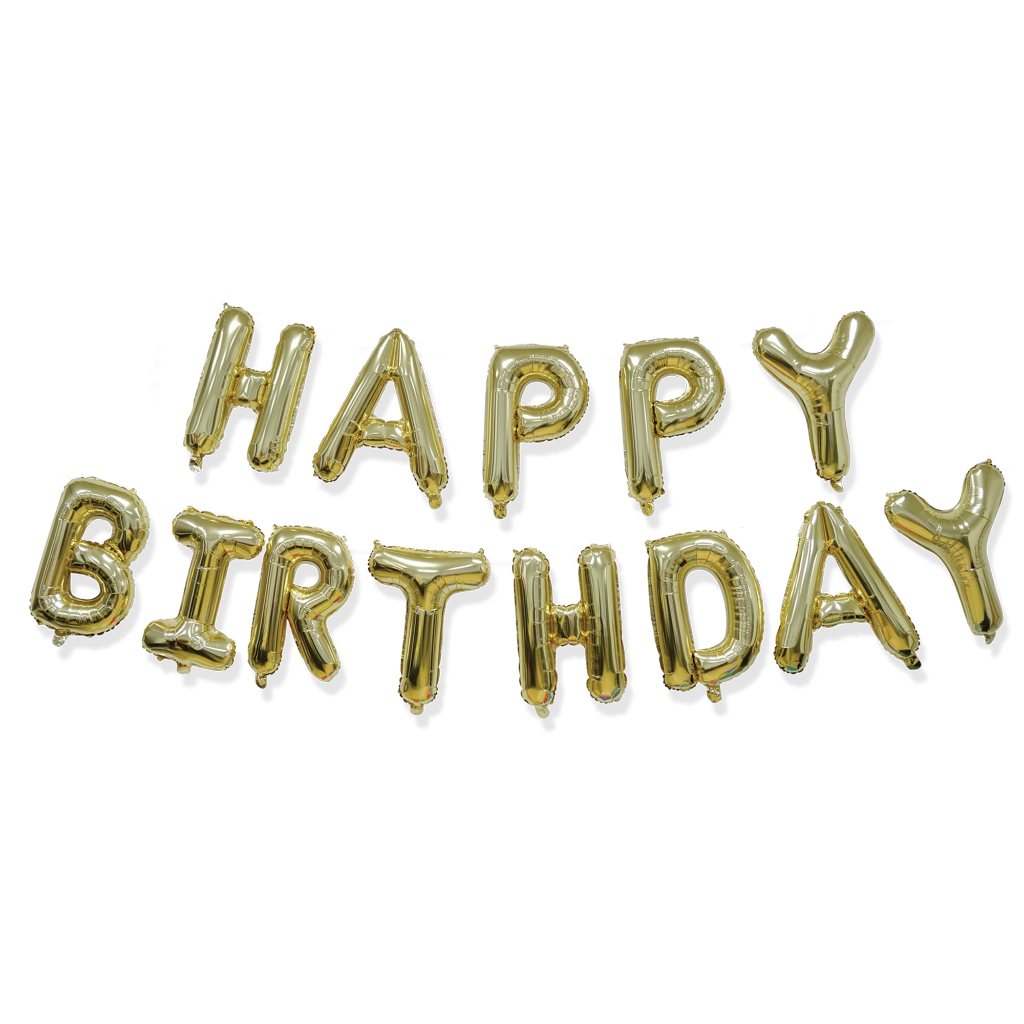 Way to Celebrate! Happy Birthday Balloon Banner - Gold - 1 Each
