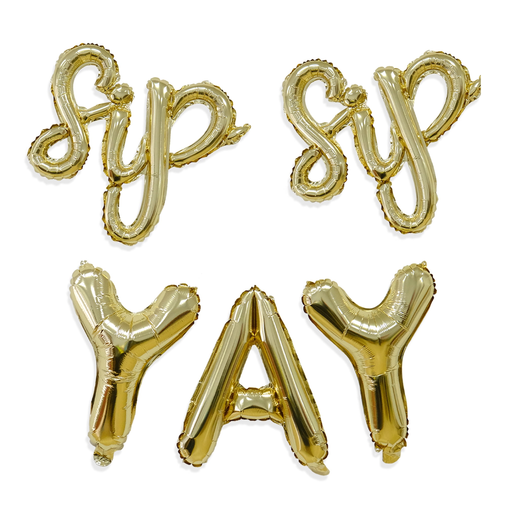 Creative Teaching Press Gold Mylar Balloon 2 Letters Stickers (8462)