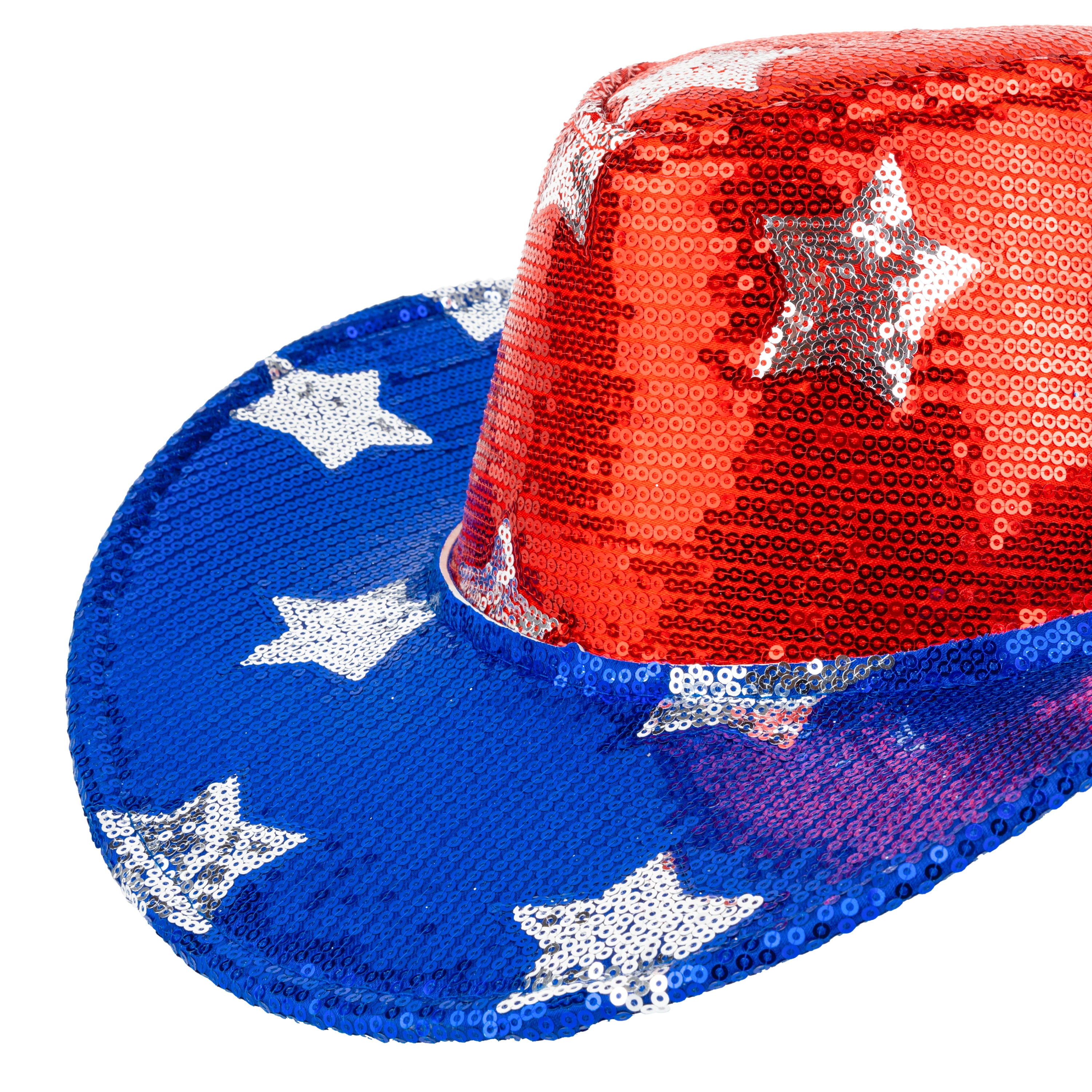 Way to Celebrate Patriotic Sequin Cowboy Hat, 2PK