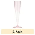 Pink Plastic Champagne Glasses 4 Count, 5 Ounces by Way to Celebrate
