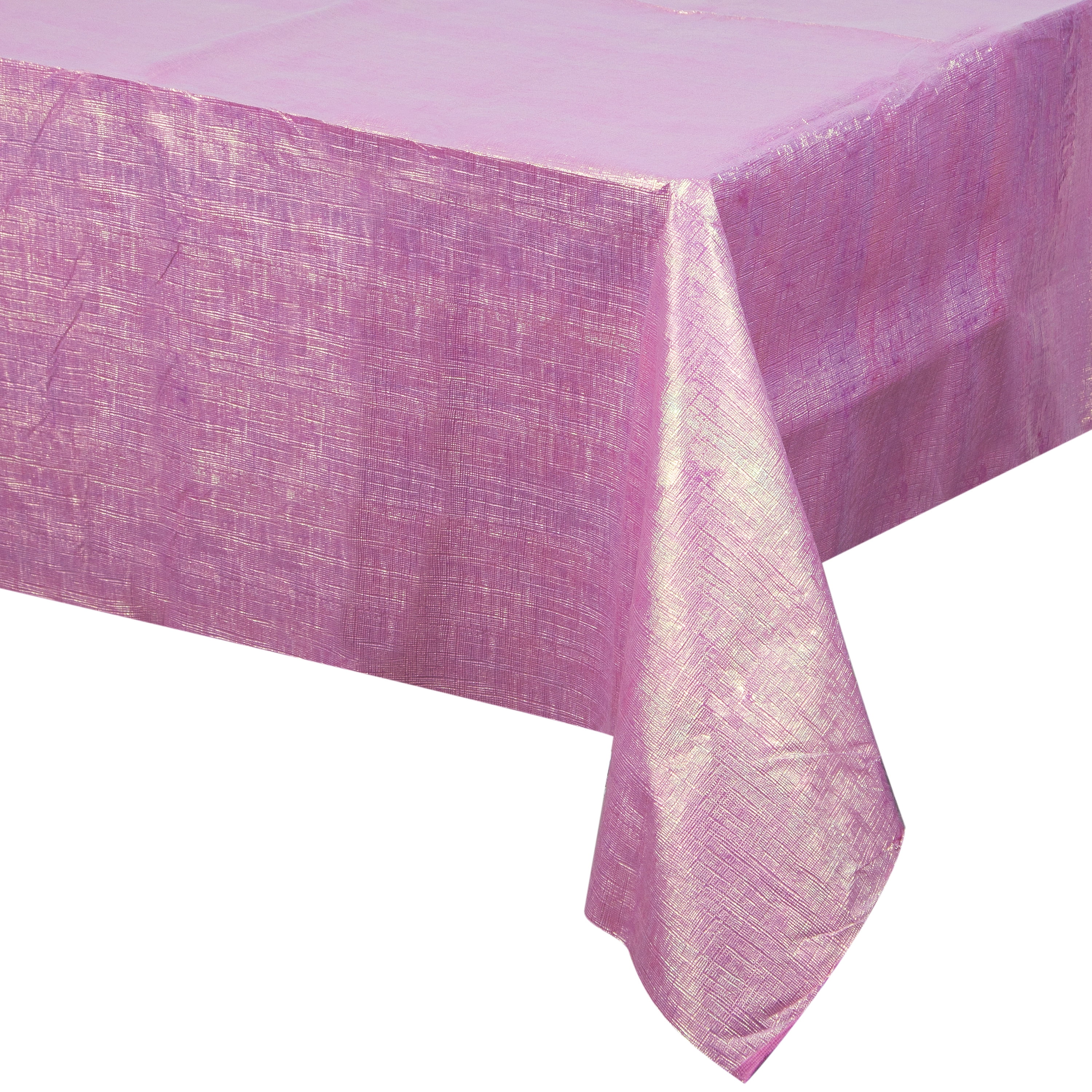 Way to Celebrate Pink Shimmer Iridescent Plastic Tablecloth 54" x 102"
