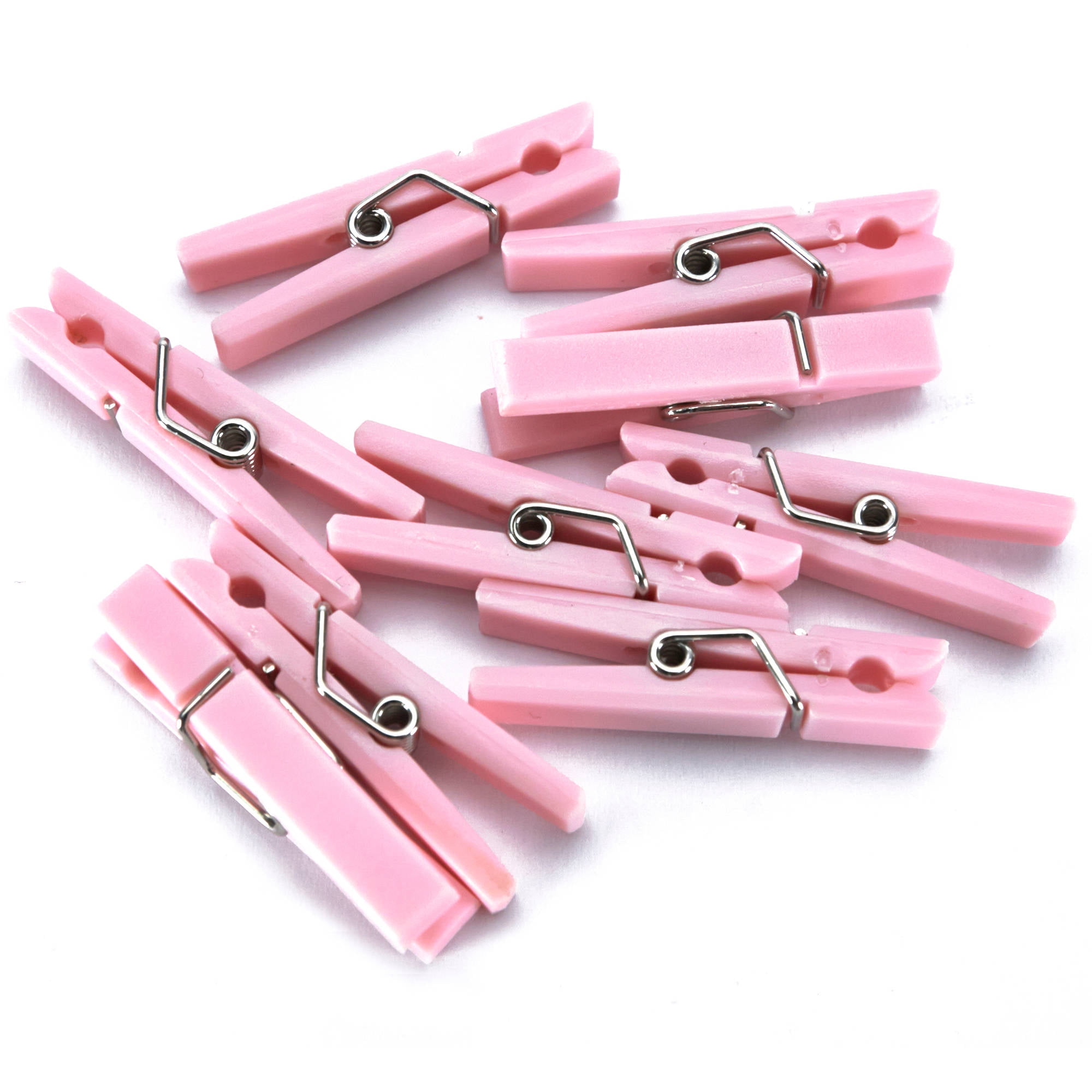 Mini Pink Clothespin Baby Shower Favor Charms 24ct