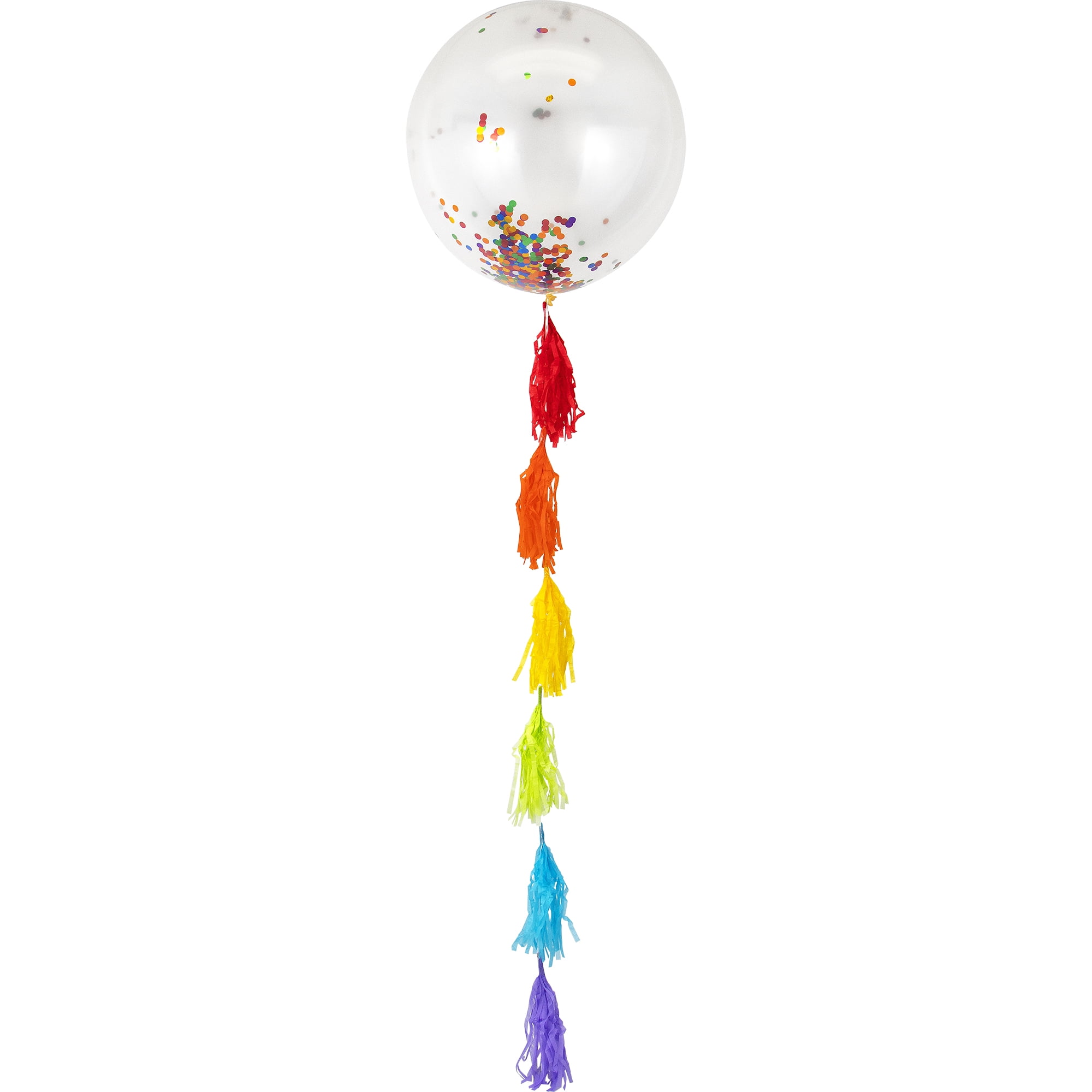 24 Confetti Balloon w/ Gold Tassel Balloon Tail