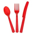 thumbnail image 1 of Disposable Plastic Cutlery, Red, 24 Pieces, by Way To Celebrate, 1 of 2