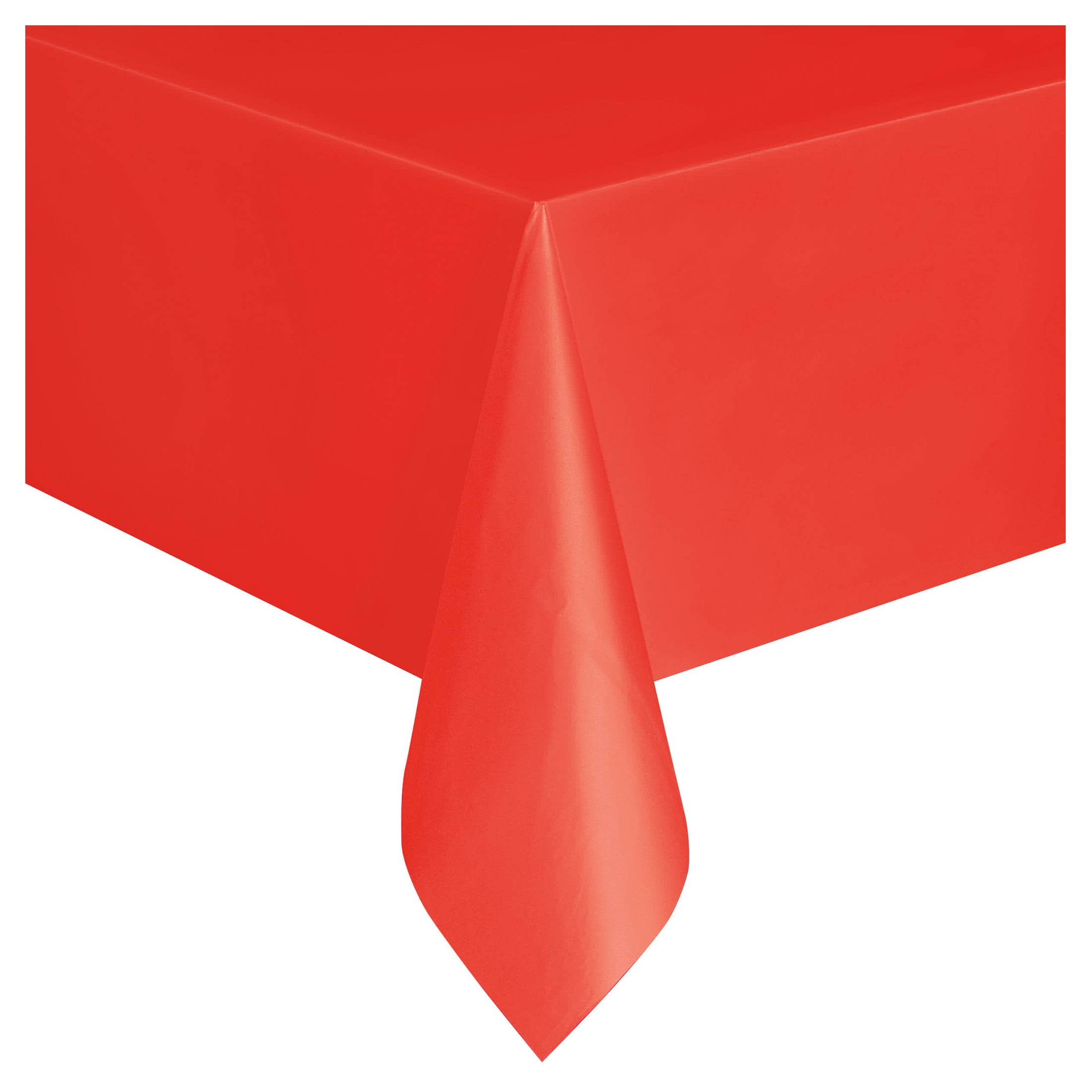 Way To Celebrate Rectangular Plastic Table Cover, Red, 54 in x 108 in, 1 Count