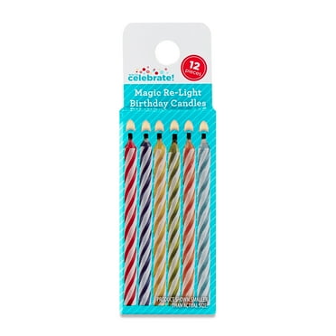 Multicolor Magic Re-Light Spiral Birthday Candles, 12 Count, by Way To Celebrate