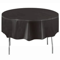 Round 84" Black Plastic Table Cover, by Way To Celebrate