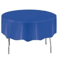 Way to Celebrate! Round Blue Plastic Tablecloth, 84in