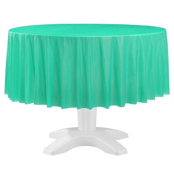 Round 84" Green Plastic Table Cover, by Way To Celebrate