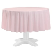 Round 84" Light Pink Plastic Table Cover, by Way To Celebrate
