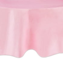 Round 84" Light Pink Plastic Table Cover, by Way To Celebrate