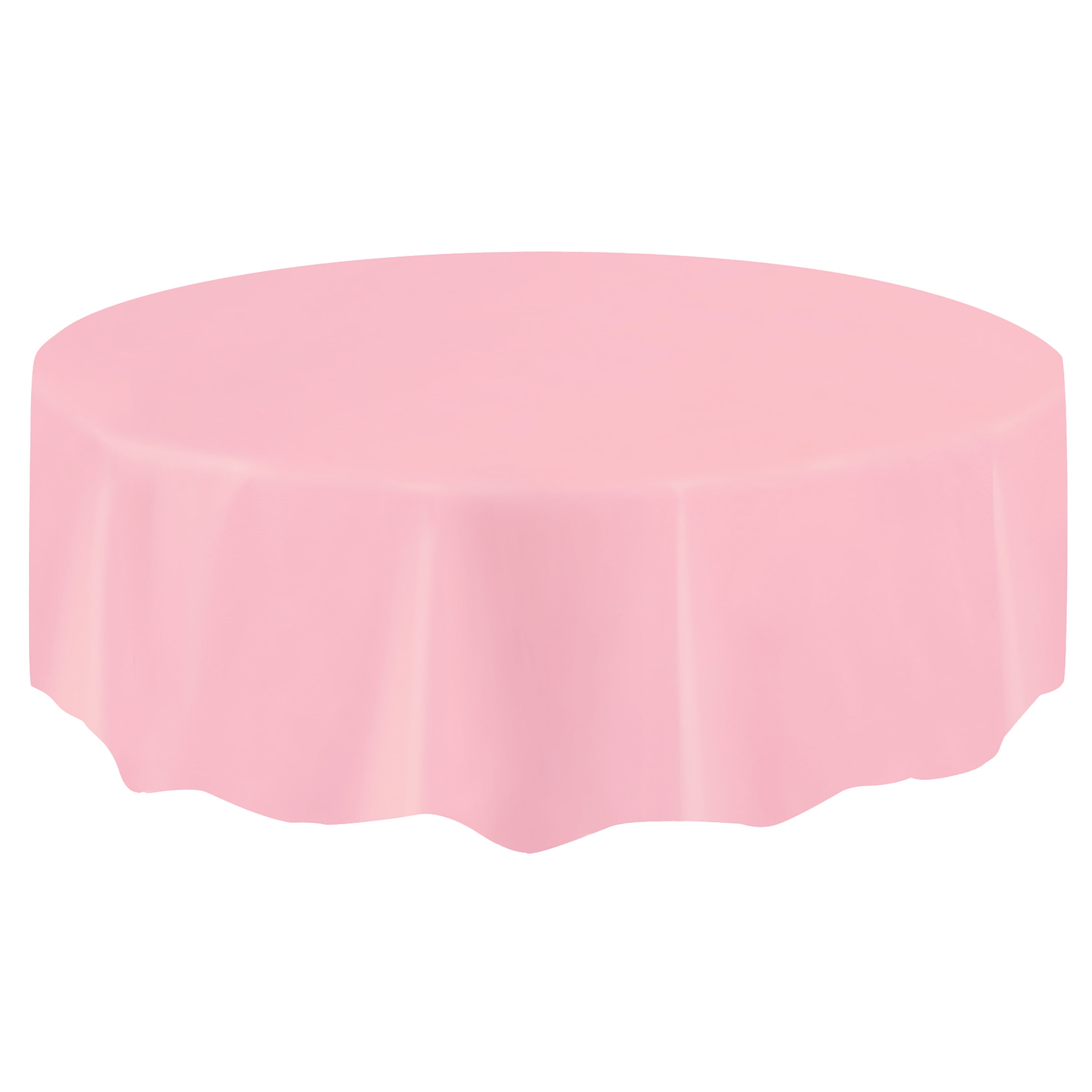 1CT 84IN Light Pink Round Plastic Table Cover by Way To Celebrate