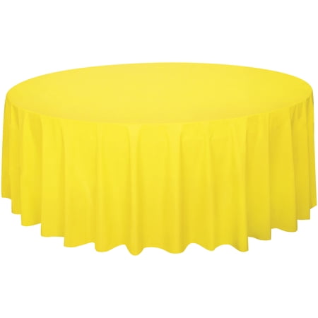 1CT 84IN Yellow Round Plastic Table Cover by Way To Celebrate