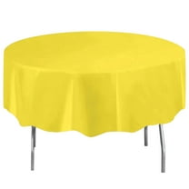 Round 84" Neon Yellow Plastic Table Cover, by Way To Celebrate