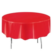 Way to Celebrate! Round Red Plastic Tablecloth, 84ct