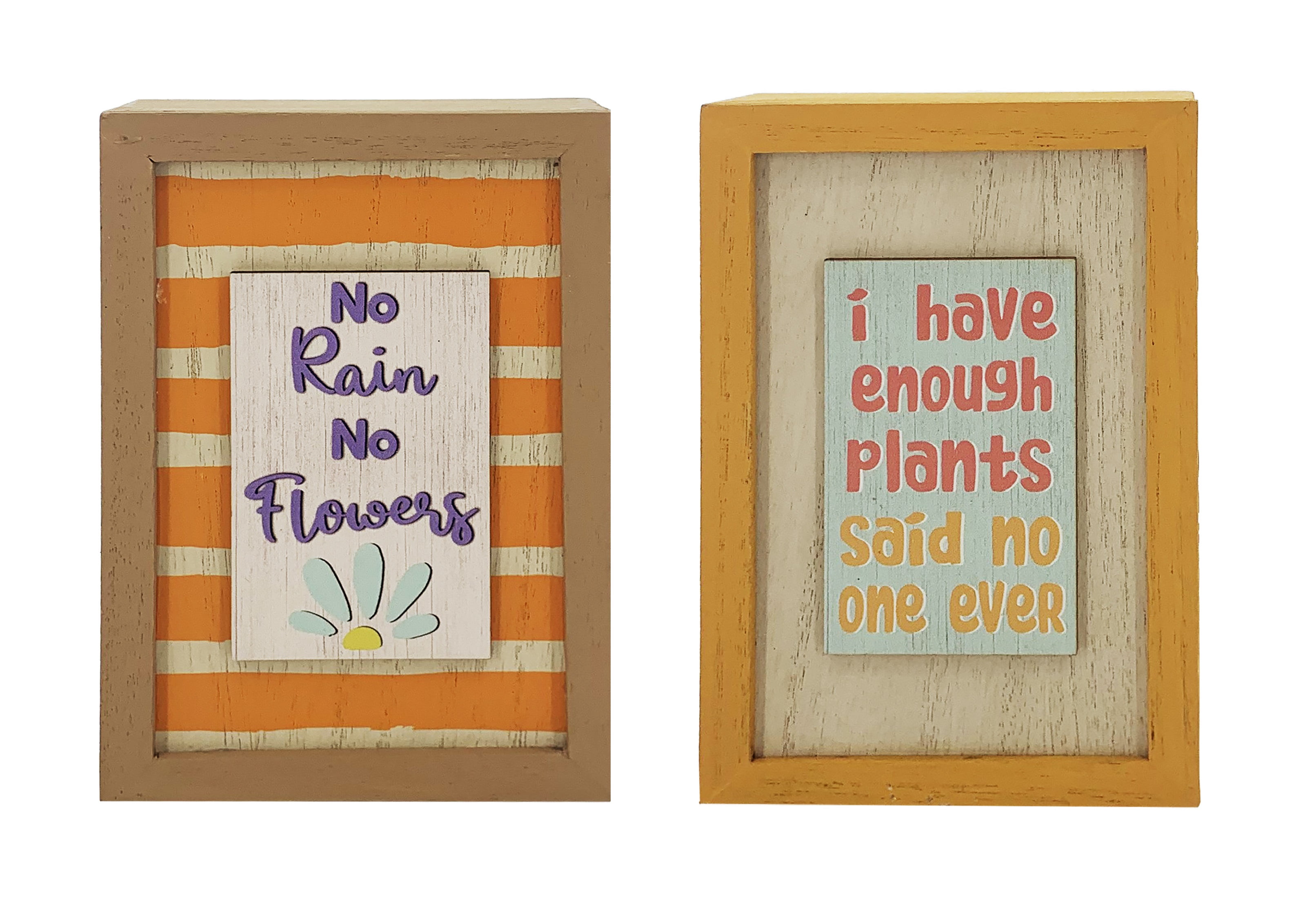 Way to Celebrate Spring MDF 6" Orange Framed Box Sign Assortment