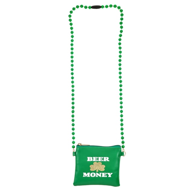 Way to Celebrate St. Patrick's Day Beer Money Necklace with Pouch, 1 Piece