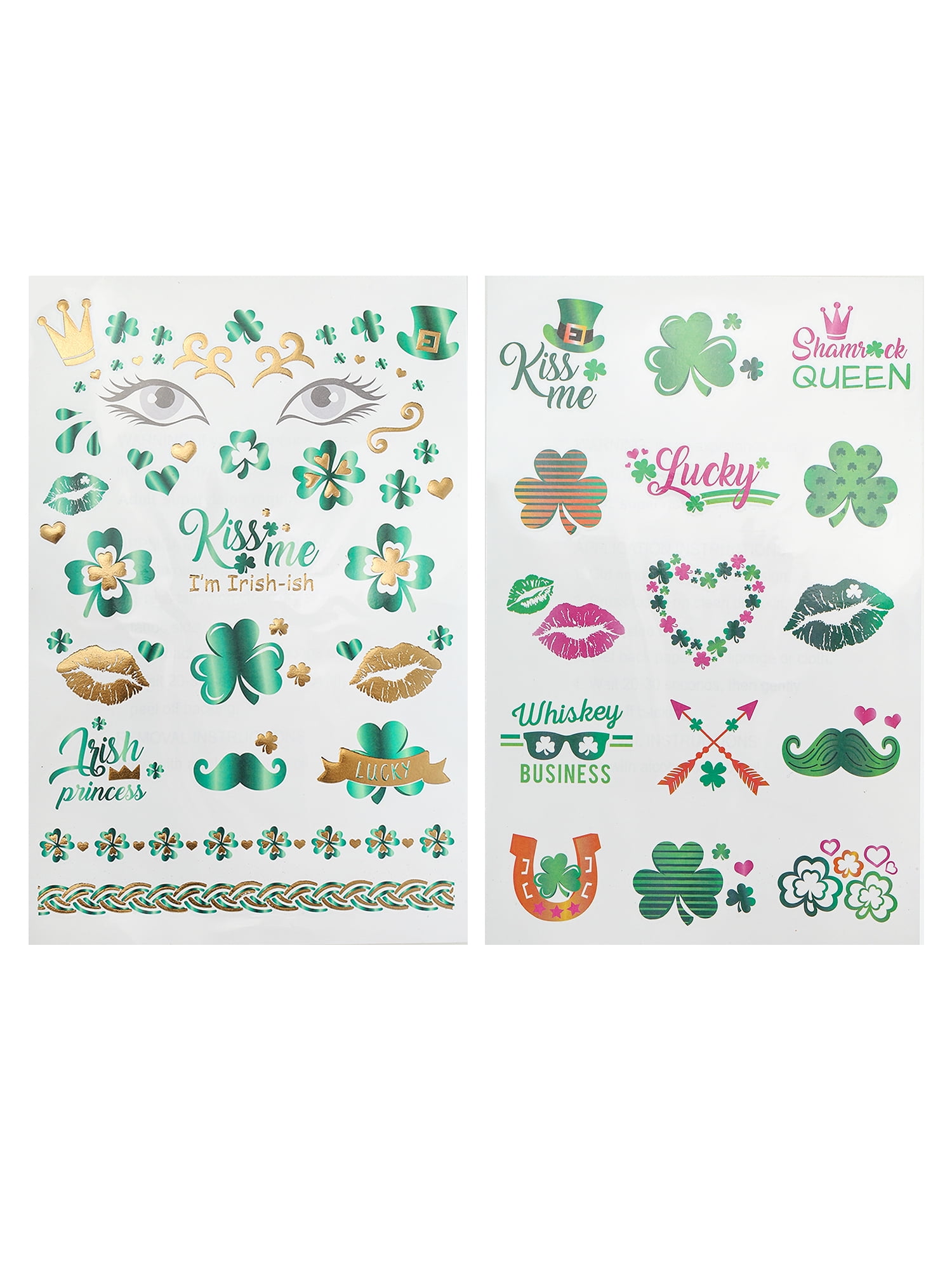 Way to Celebrate St. Patrick's Day Face Tattoo Set, 2 Piece