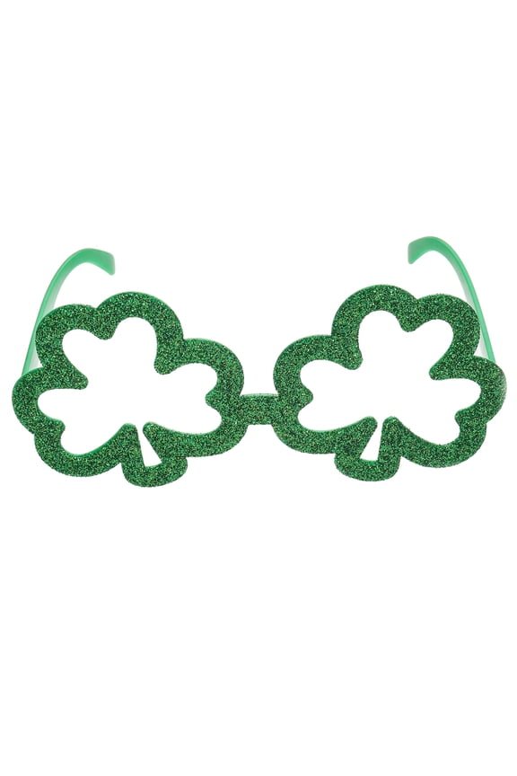 St. Patrick's Day Glitter Shamrock Glasses, 1 Piece