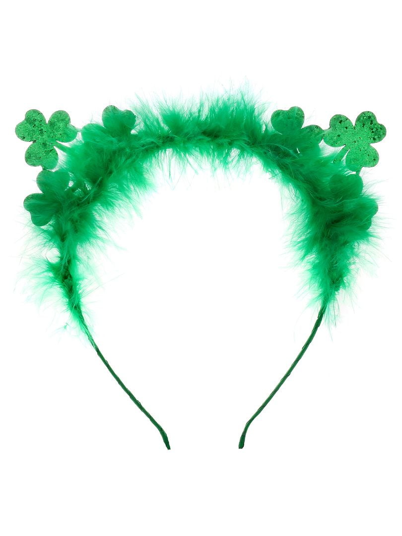 Way to Celebrate St. Patrick's Day Green Faux Fur and Glitter Headband, Female, 1 Piece