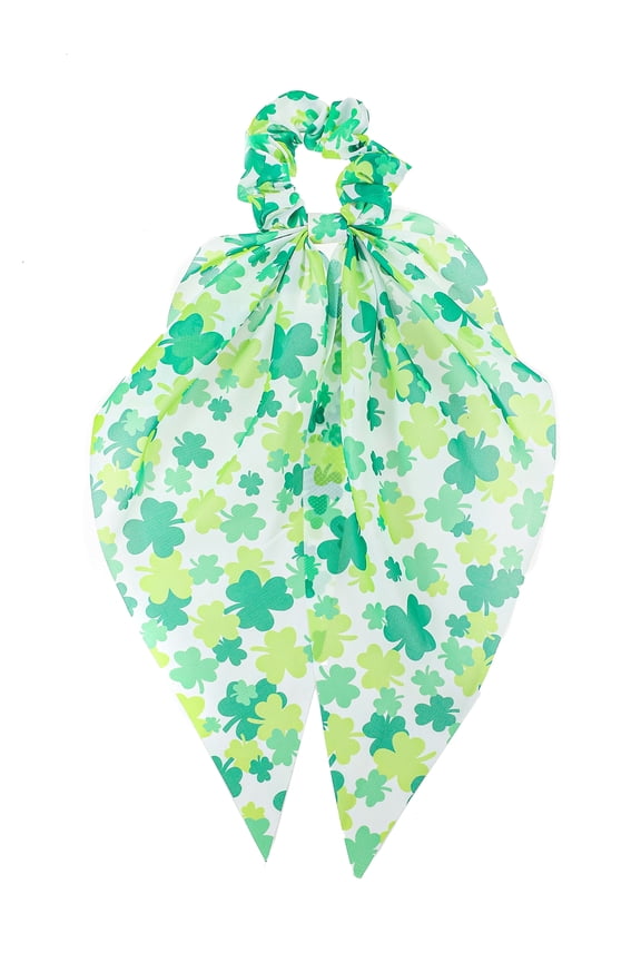 St. Patrick's Day Green Scarf Scrunchie, 1 Piece