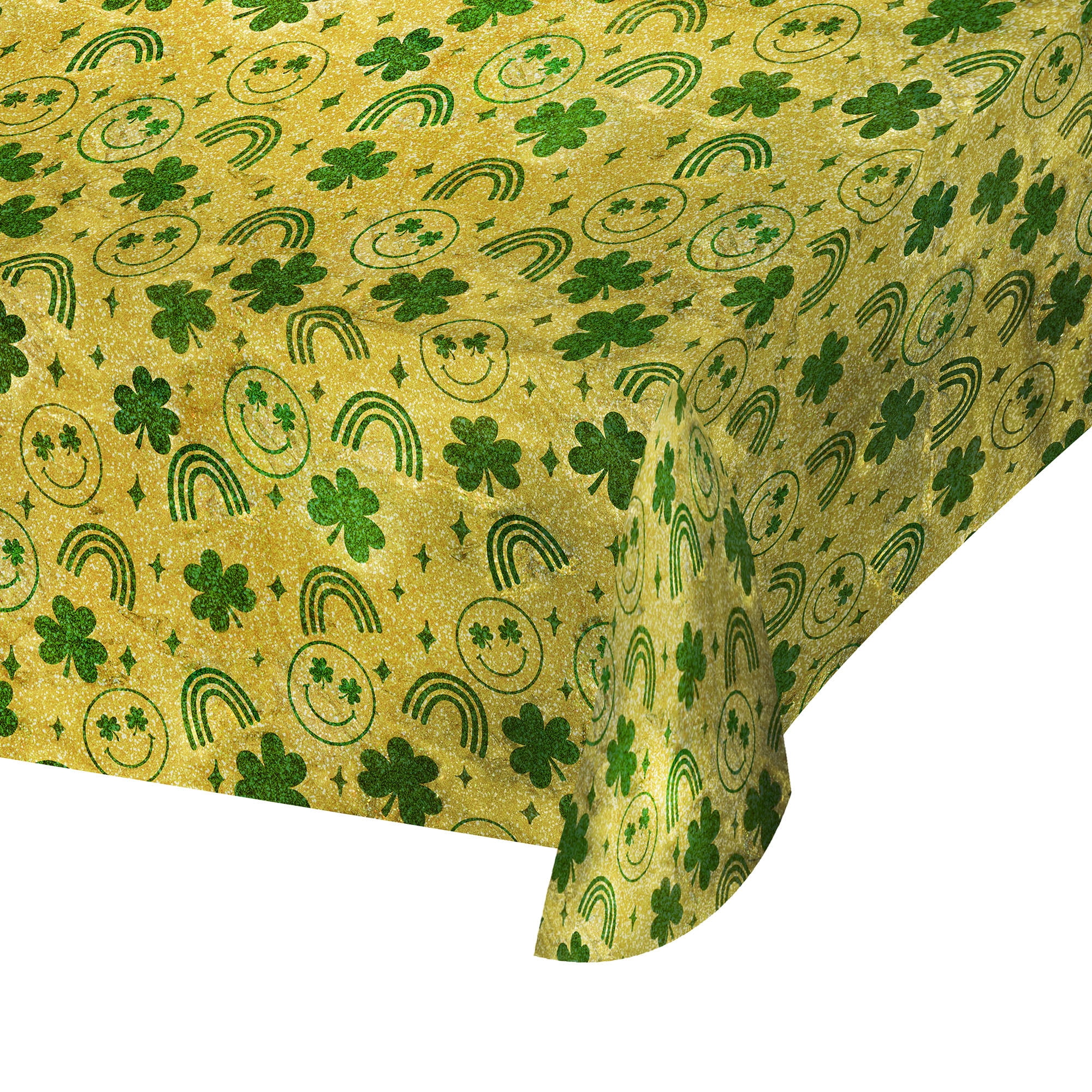 Way To Celebrate St Patricks Day Hologram Plastic Tablecloth 54 In X