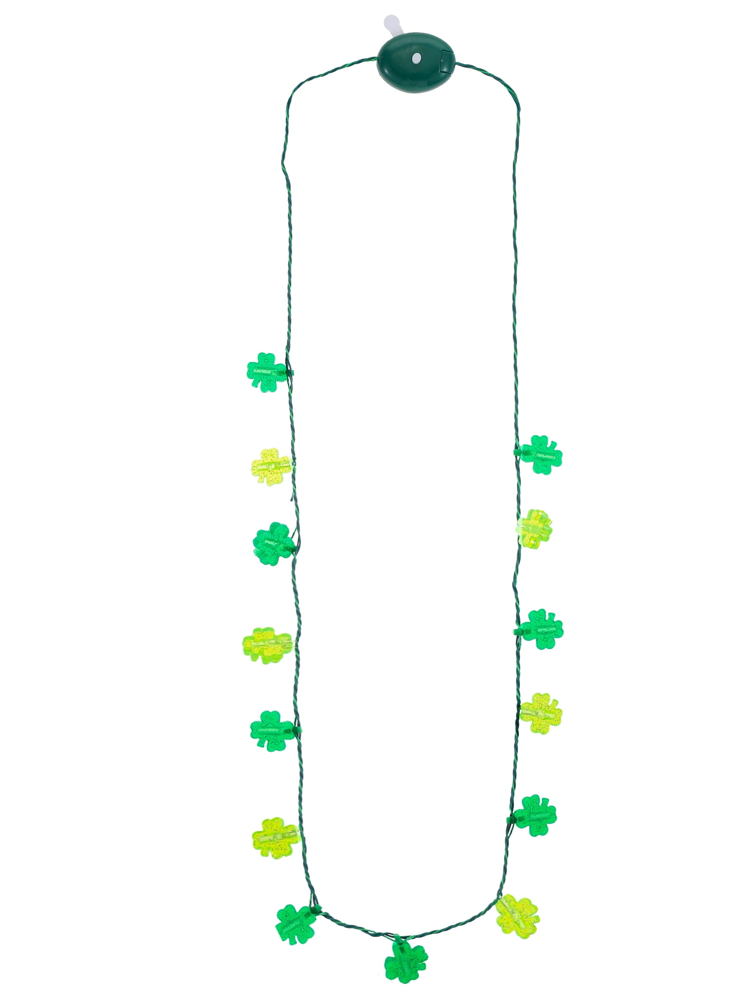 Way to Celebrate St. Patrick's Day Light-Up Shamrock Necklace, Green, 1 Piece