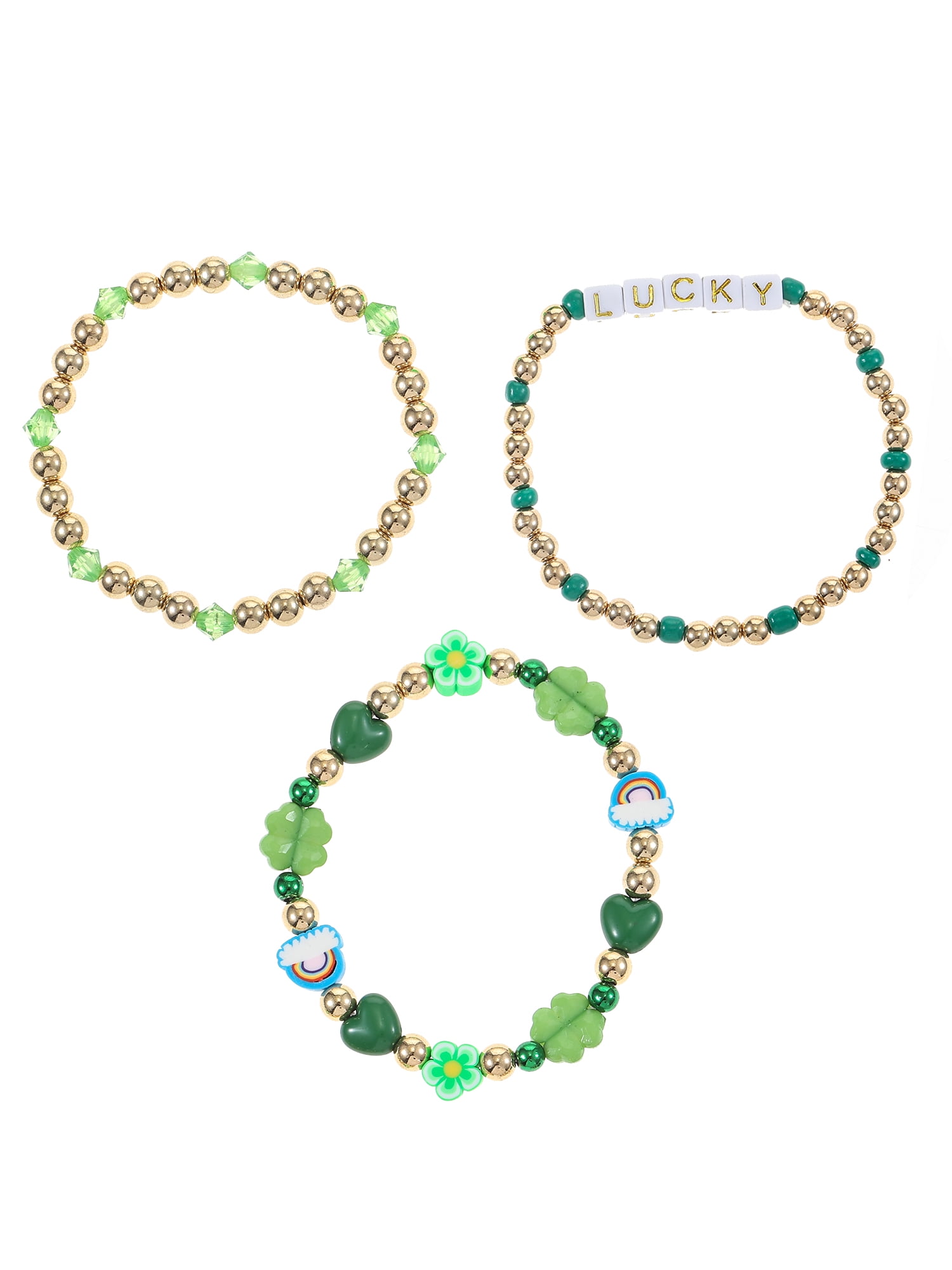 Way to Celebrate St. Patrick's Day Lucky Bracelets, 3 Pieces