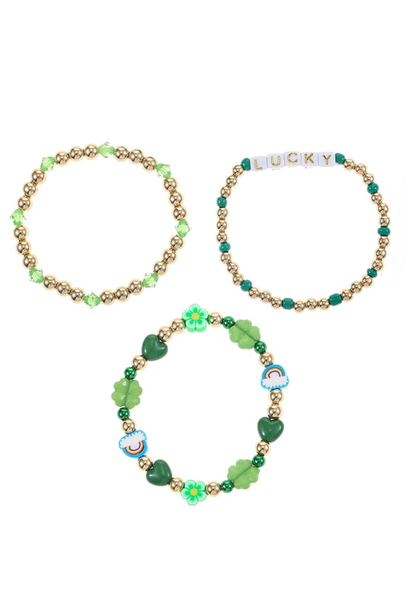 St. Patrick's Day Lucky Bracelets, 3 Pieces