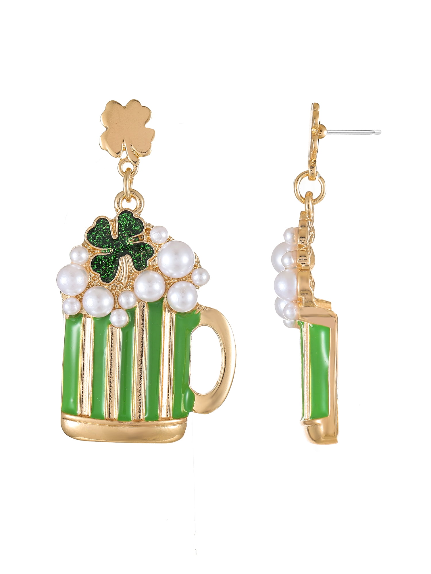 Way to Celebrate St. Patrick's Day Mug Earrings, 1 Pair