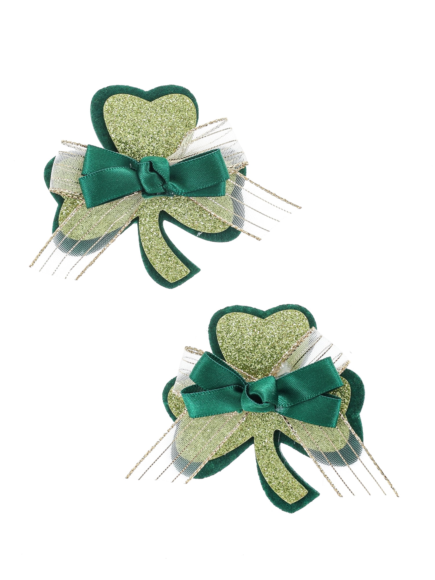 Way to Celebrate St. Patrick's Day Shamrock Hair Clips, 2 Pieces