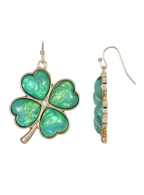 St. Patrick's DayGold Shamrock Earrings , 1 Pair